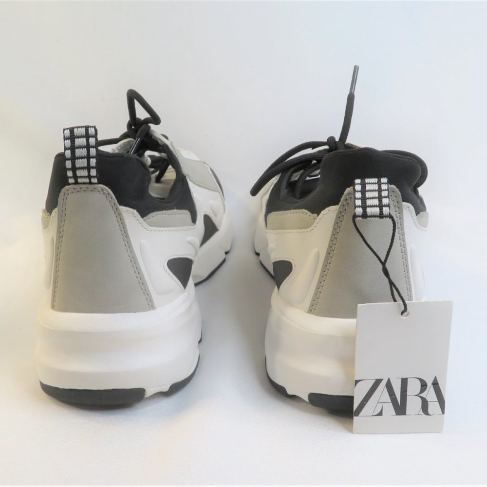 New Zara Sneakers Shoe with Zip Detail on side Sz 11 EU 44 - Picture 4 of 11